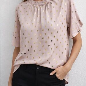 Elegant Light Pink and Gold Women's Top